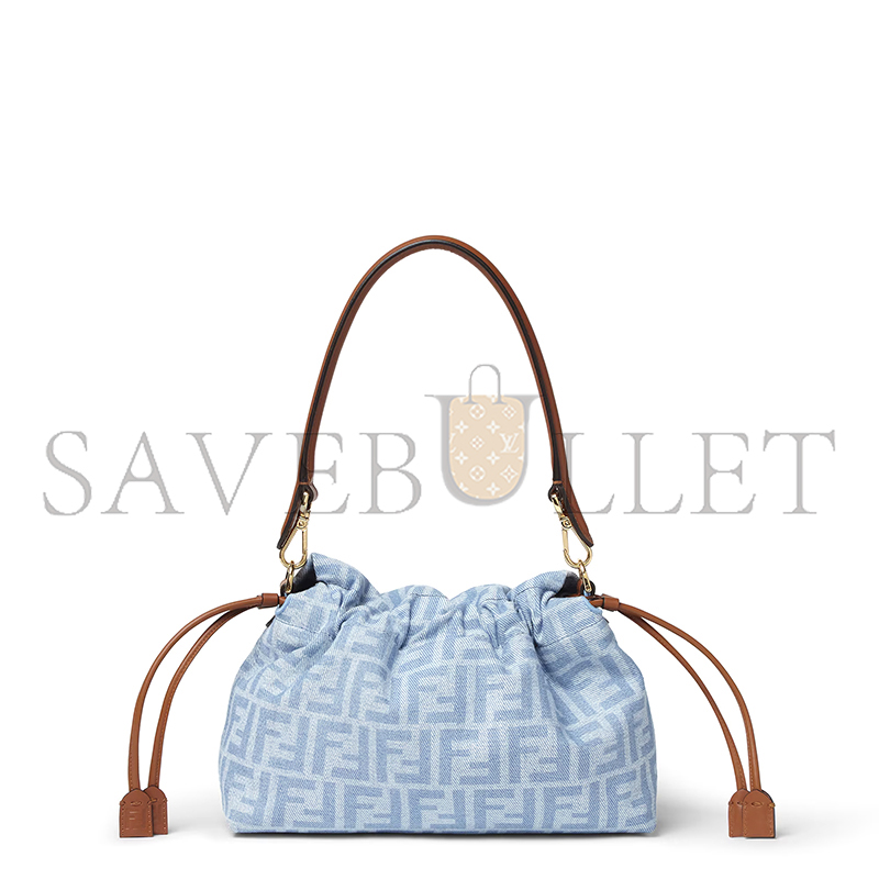 FENDI BAGUETTE SOFT MEDIUM LIGHT BLUE FF DENIM BAG 8BR833AY6QF1WM6 (26.5*18*8.5cm)